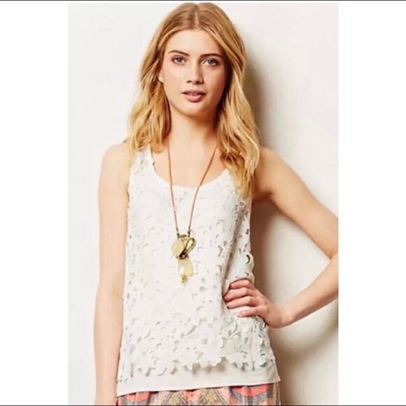 SUNDAY IN BROOKLYN Anthropologie Floral Lace Tank - Picture 1 of 11
